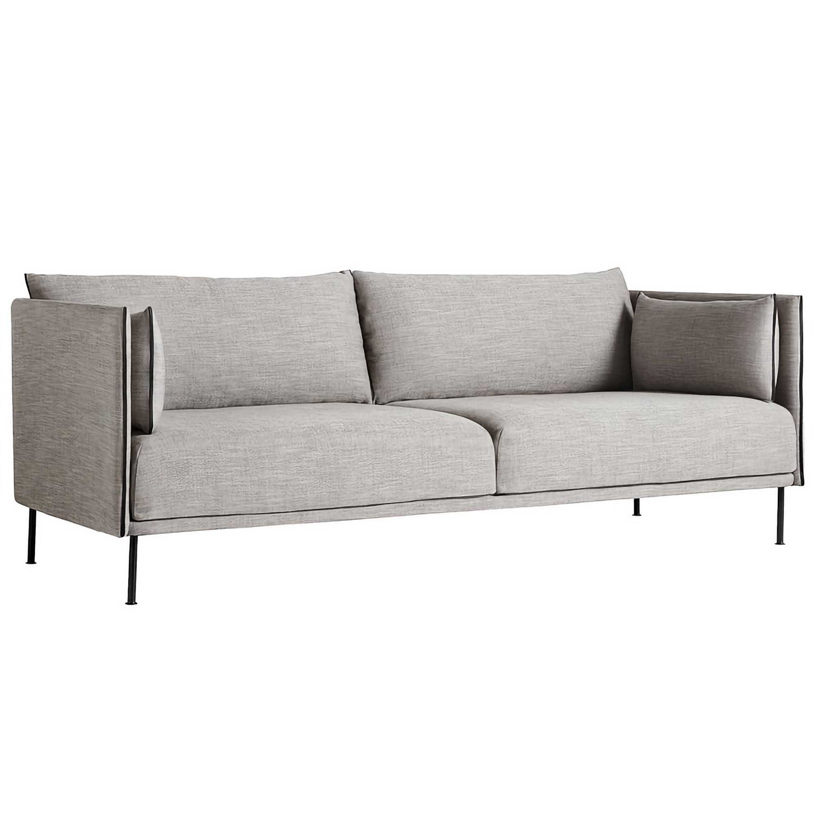 HAY Silhouette sofa 3-seater, ruskin 33/silk black/black steel