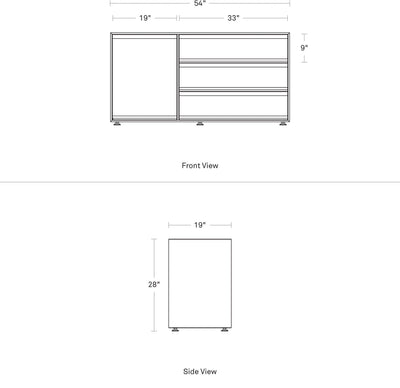 Blu Dot Superchoice 1 Door / 3 Drawer Credenza