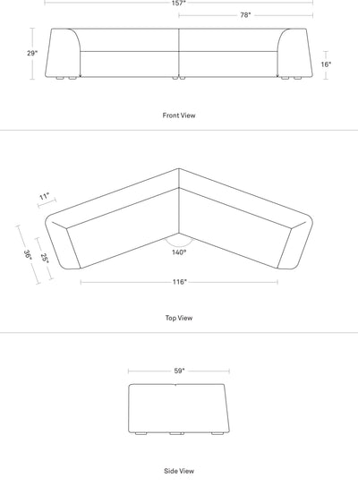 Blu Dot Thataway Angled Sectional Sofa