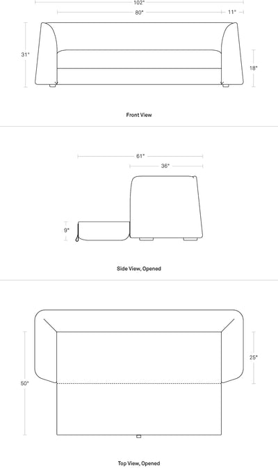 Blu Dot Thataway 102" Sleeper Sofa