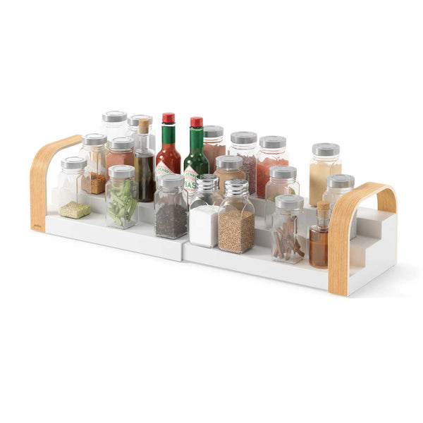 Umbra Bellwood Three-Tier Spice Shelf, White/Natural - HOMELESS.hk