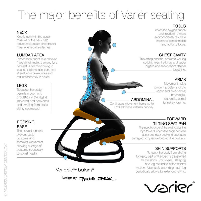 Varier Variable Balans Kneeling Chair , Black/Oak