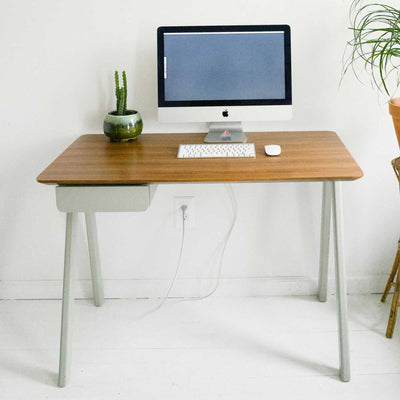 Blu Dot Stash Desk, walnut/putty grey