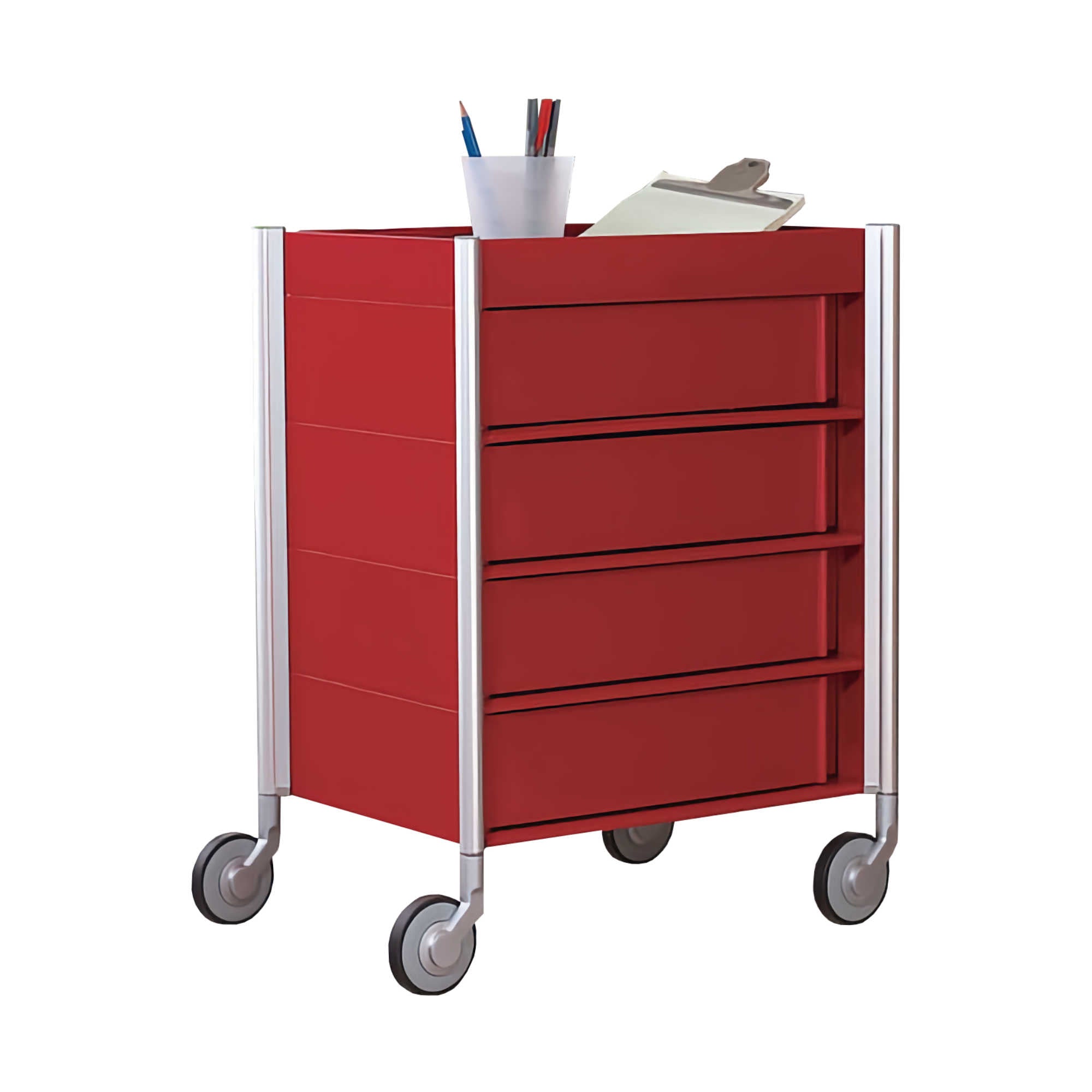 Studio Domo Ally Mid Trolley w. 4 Drawers, red