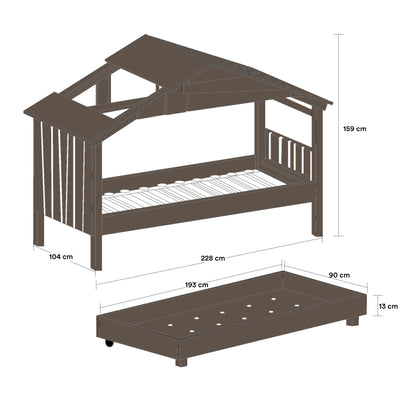 Mathy By Bols STAR Treehouse pull-out bed, artichoke