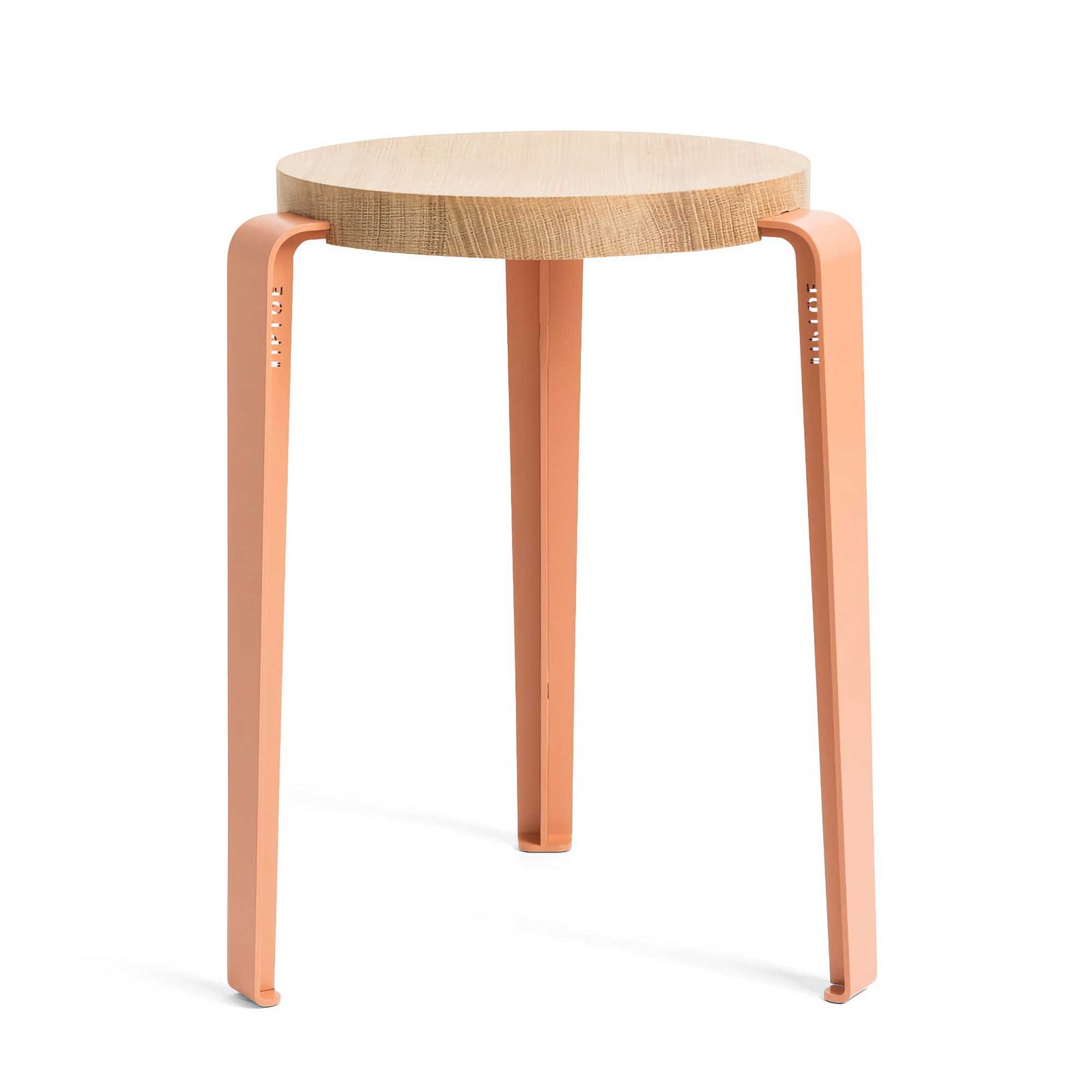 Tiptoe Lou stool, oak/ash pink