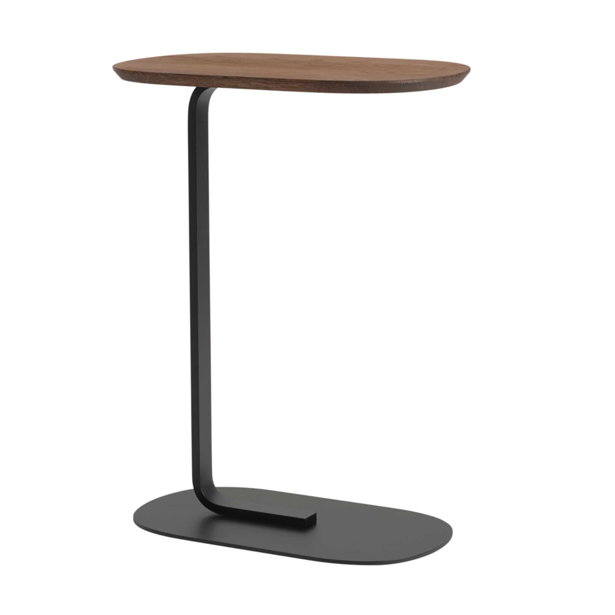 Muuto Relate Side Table (H73.5cm) , Solid Smoked Oak/Black