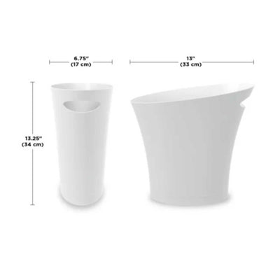 Umbra Skinny Trash Can, white (7.5 L)