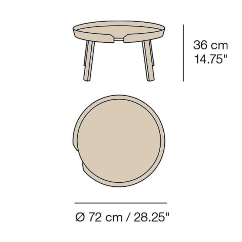 Muuto Around coffee table large, ash (Ø72 cm)