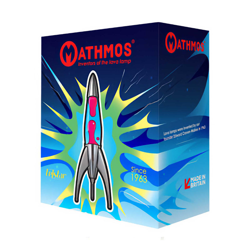 Mathmos Telstar Black Rocket lava lamp, violet/orange (50cm)