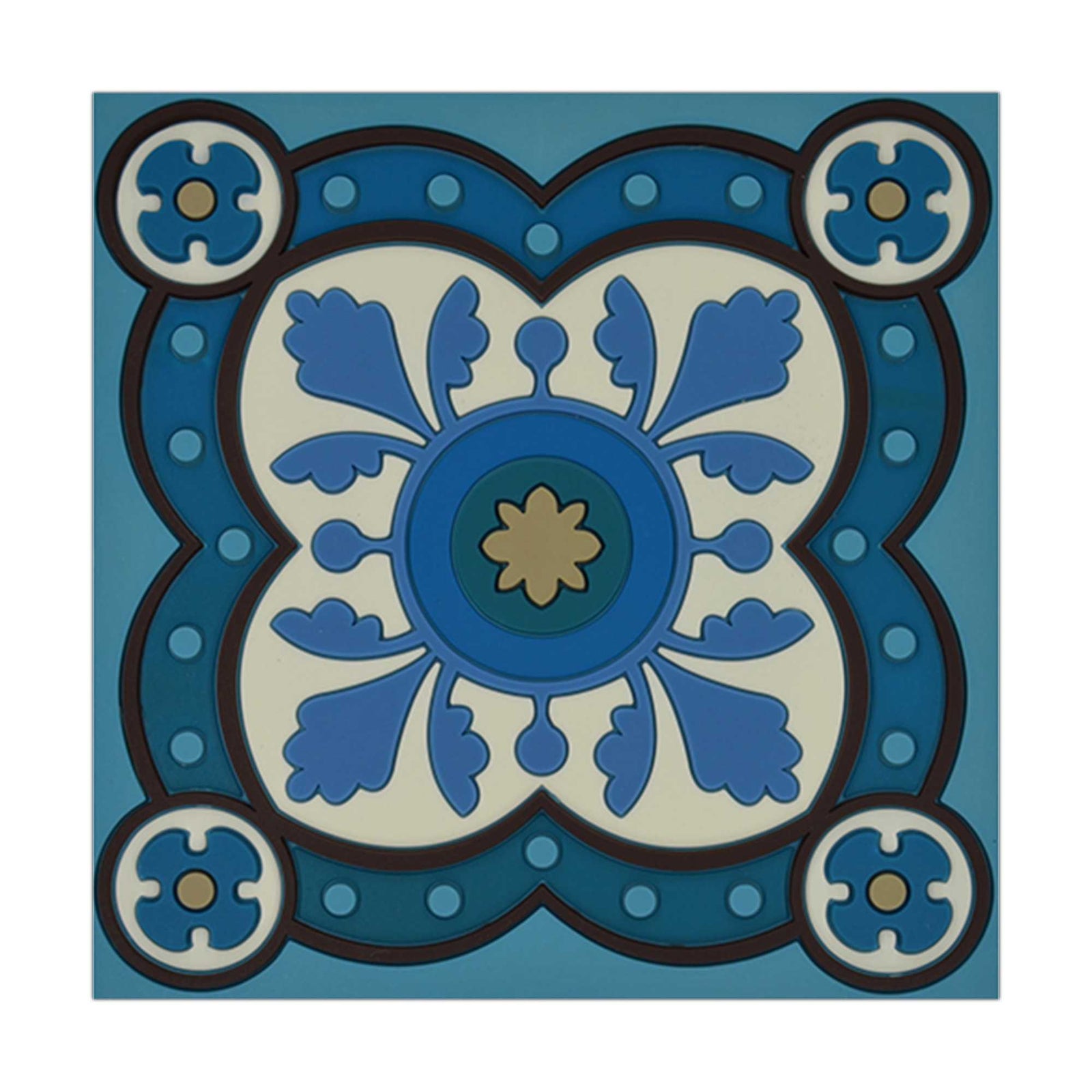 Images d'Orient Silicone Trivet, sejjadeh azur (18x18 cm)