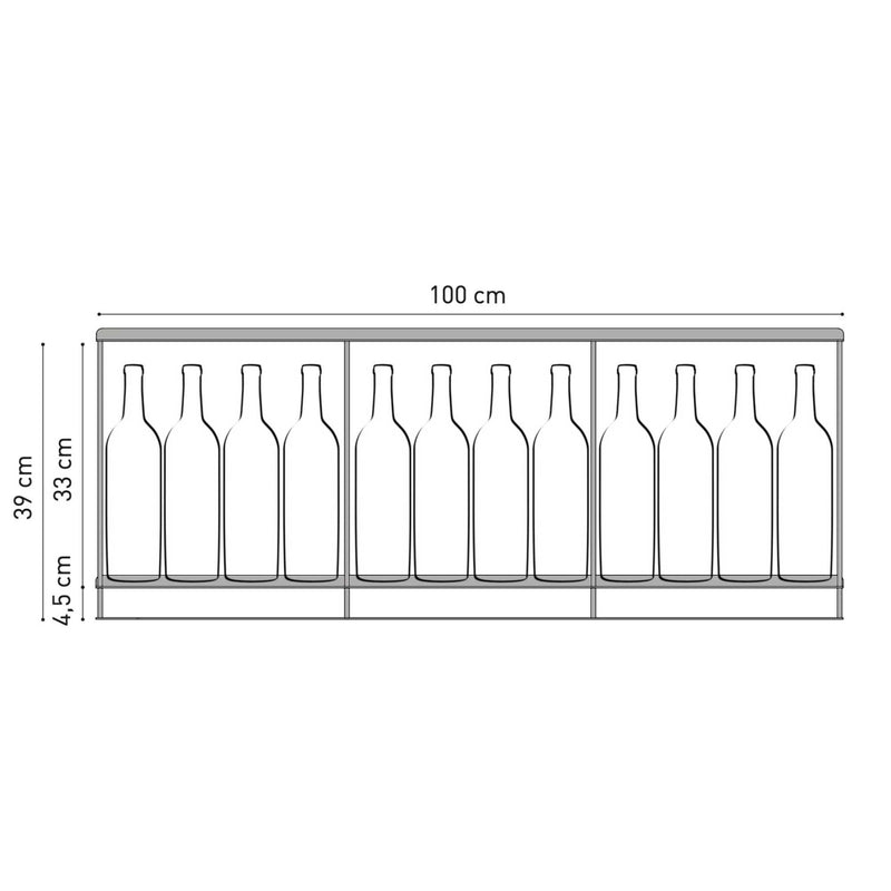 Kriptonite Canitinetta wall shelf (h33cm), aluminium (100x39cm)