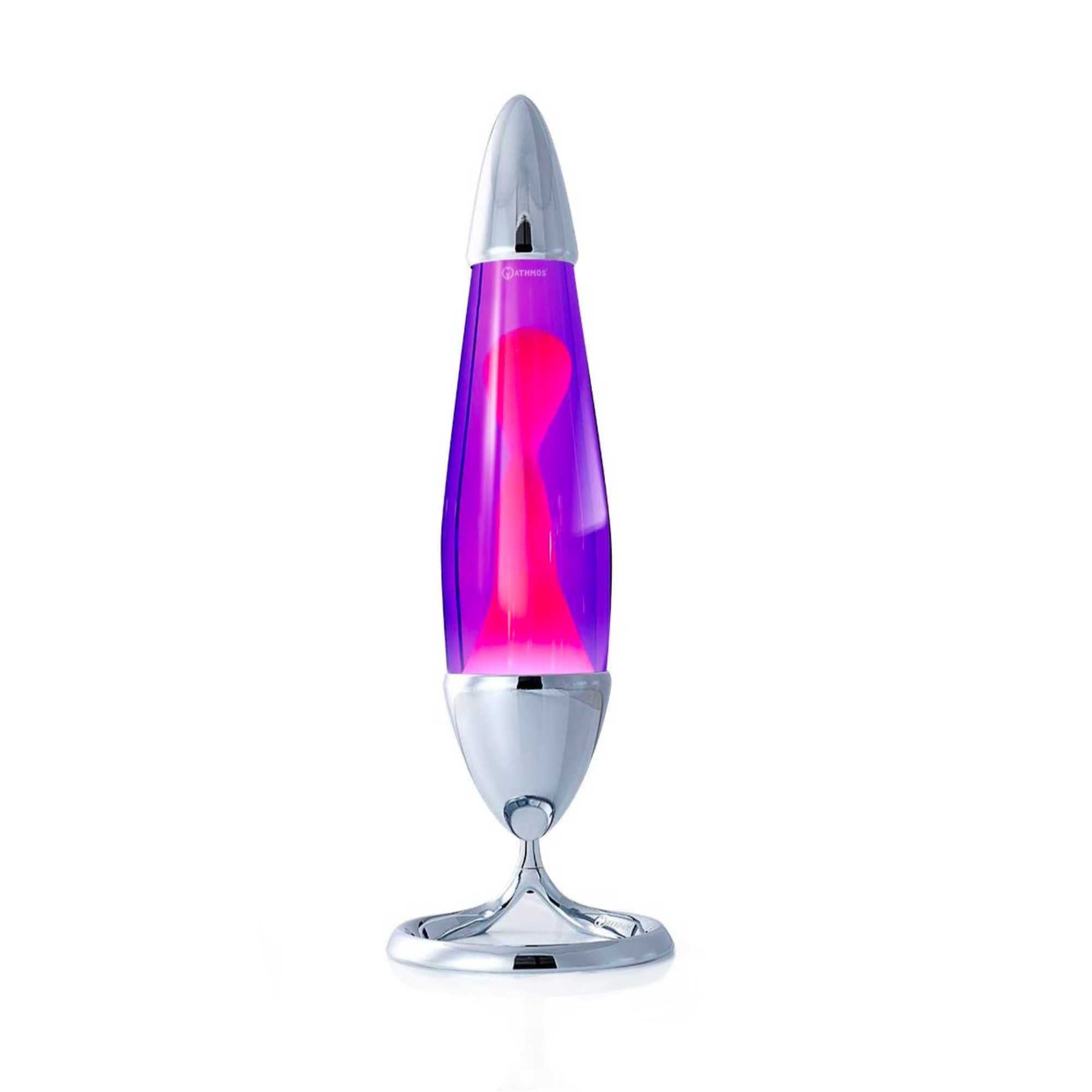 Mathmos Neo Silver lava lamp, violet/pink (42 cm)