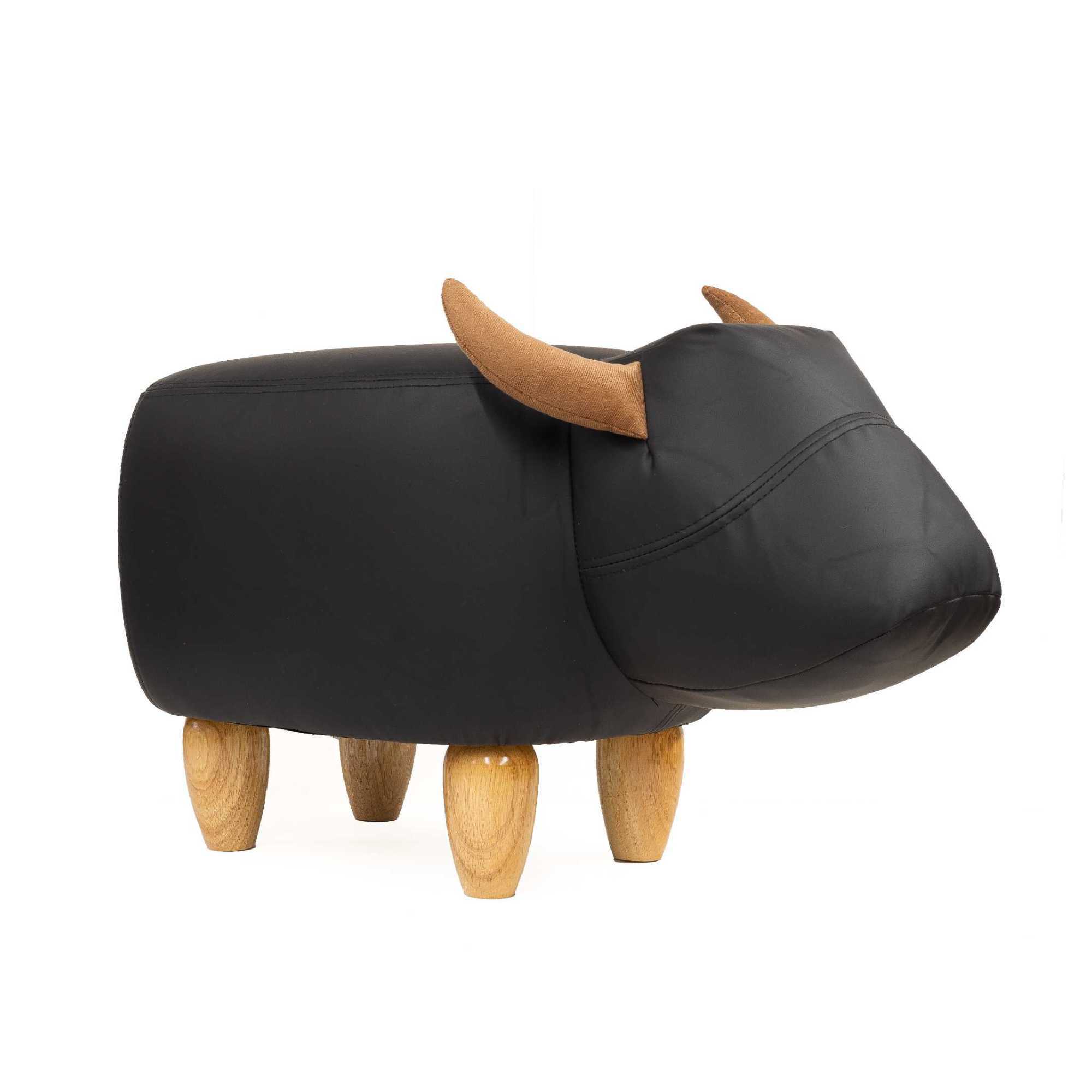 Liberty animal stool, matte black cow