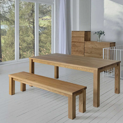 Vitamin Design Living bench, solid knotty oak oiled/dark brown (140x40cm)