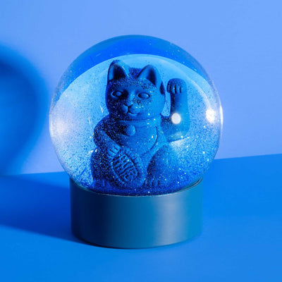Donkey Lucky Cat Globe, blue