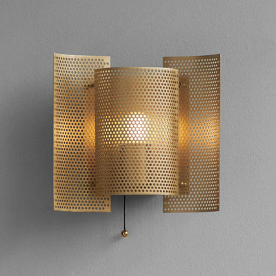 Northern Butterfly wall lamp, perforated brass