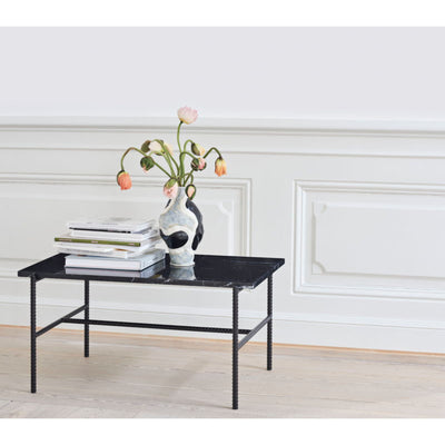 Hay Rebar Rectangular Coffee Table, Black Marble (L80xW49 cm)