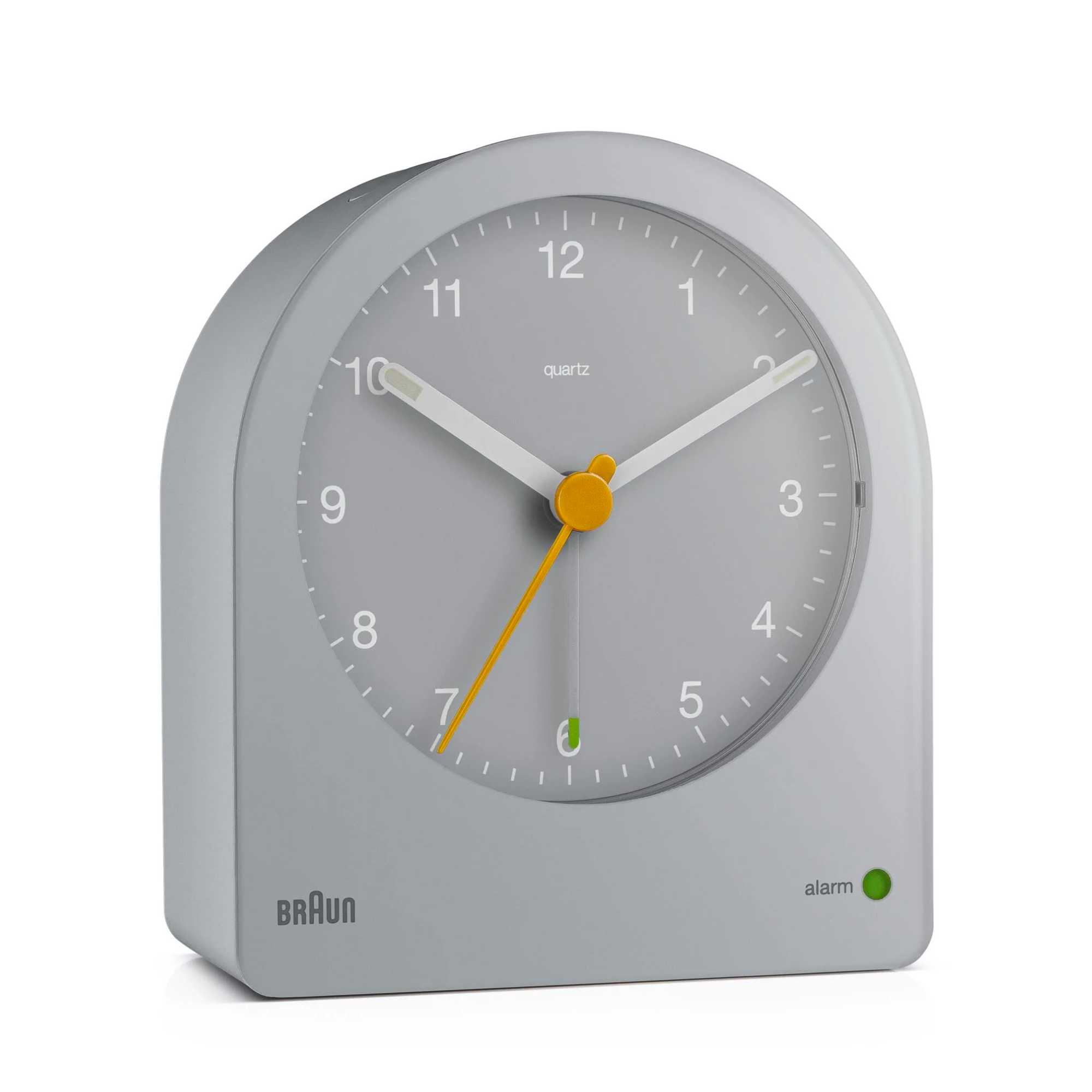 Braun BC22 Alarm Clock, Braun BC22 Analogue Alarm Clock with Snooze and Continuous Backlight, Grey