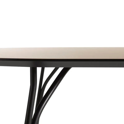 Woud Tree Dining Table 90x220cm , Beige Top-Black Legs