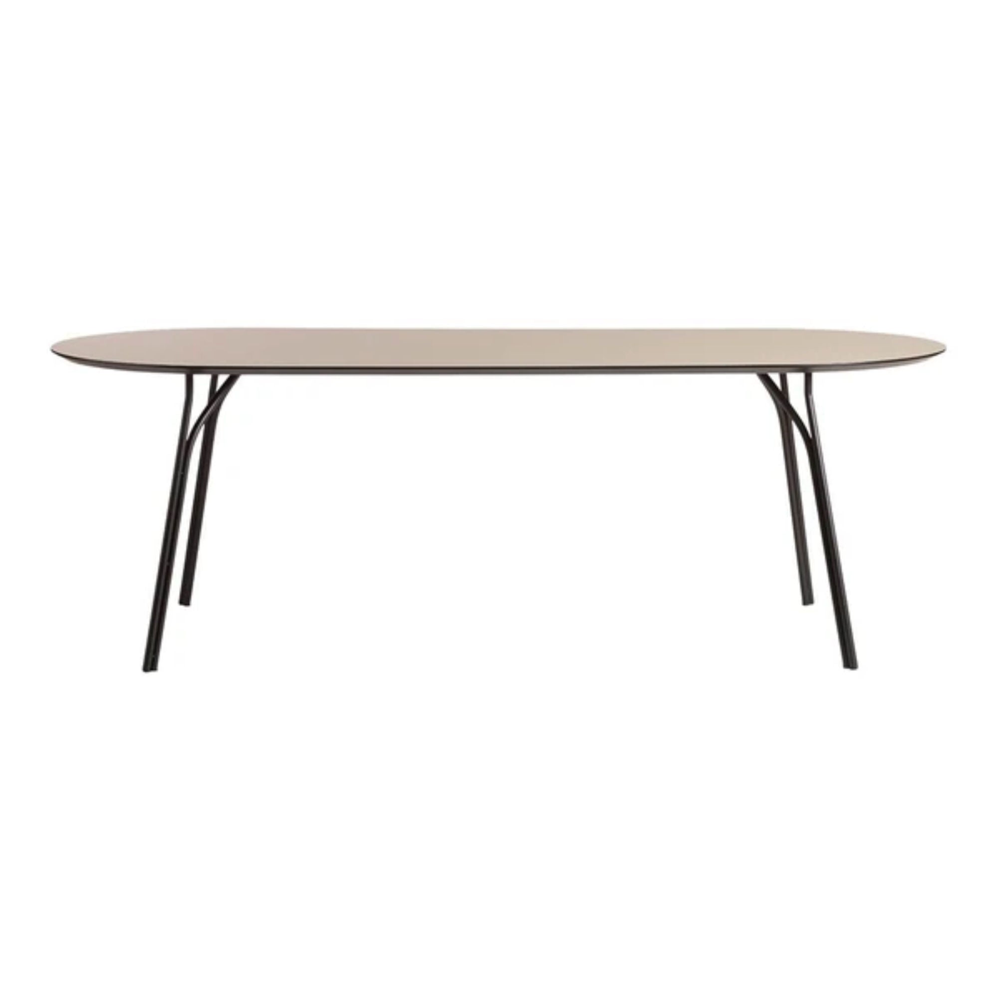 Woud Tree Dining Table 90x220cm , Beige Top-Black Legs
