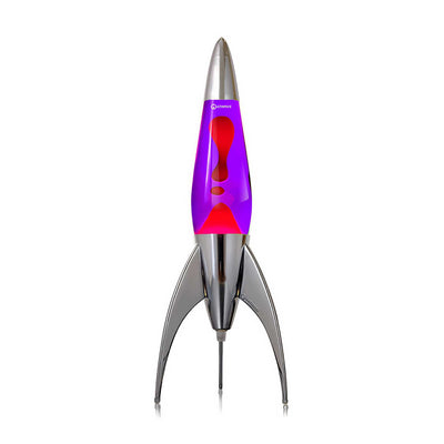 Mathmos Telstar Silver Rocket Lava Lamp, Violet/Red