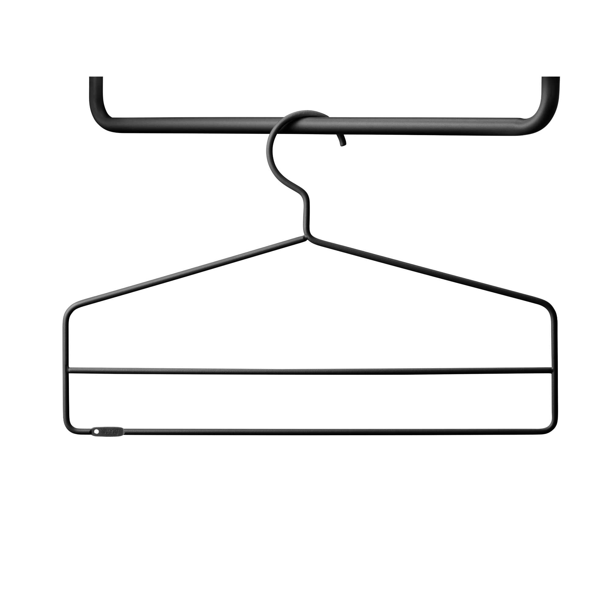 String Coat hanger, black (set of 4)