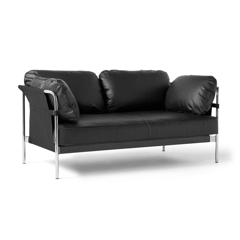 HAY Can 2-Seater Sofa 2.0, chrome - black - silk0842