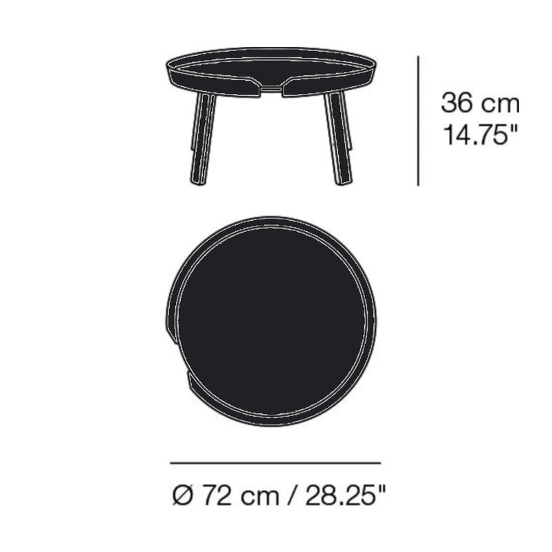 Muuto Around coffee table large, black (Ø72 cm)