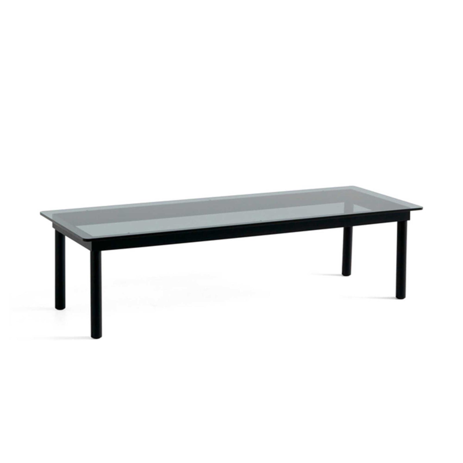 HAY Kofi coffee table with glass top (140x50 cm), black/grey tinted glass