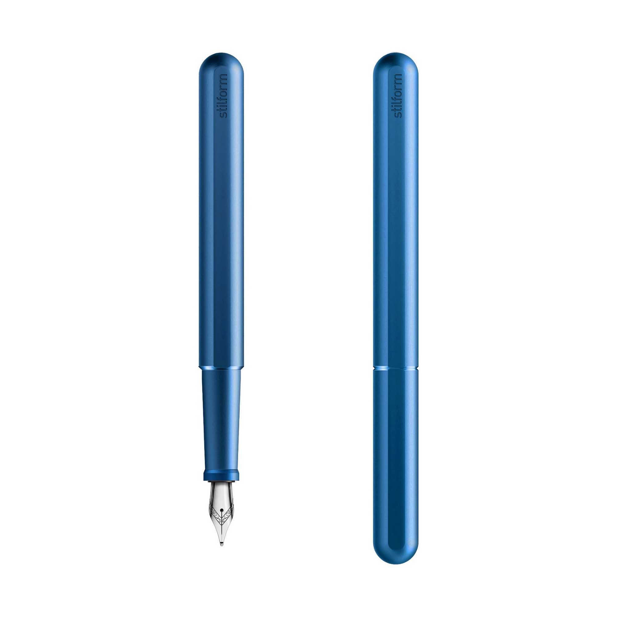 Stilform INK Aluminum fountain pen, blue/silver (fine nib)