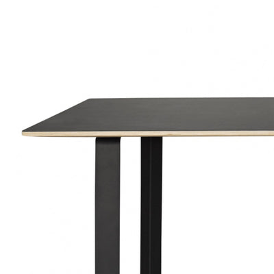 Muuto 70/70 table, black linoleum/plywood/black (255x108 cm)