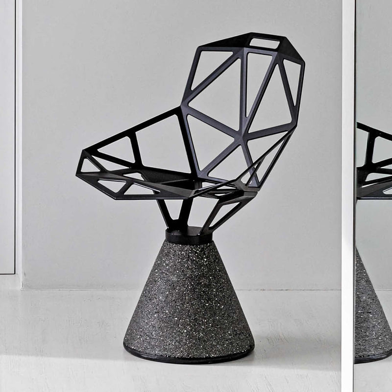 Magis Chair One Concrete, black/black (swivel base with self-returning mechanism)