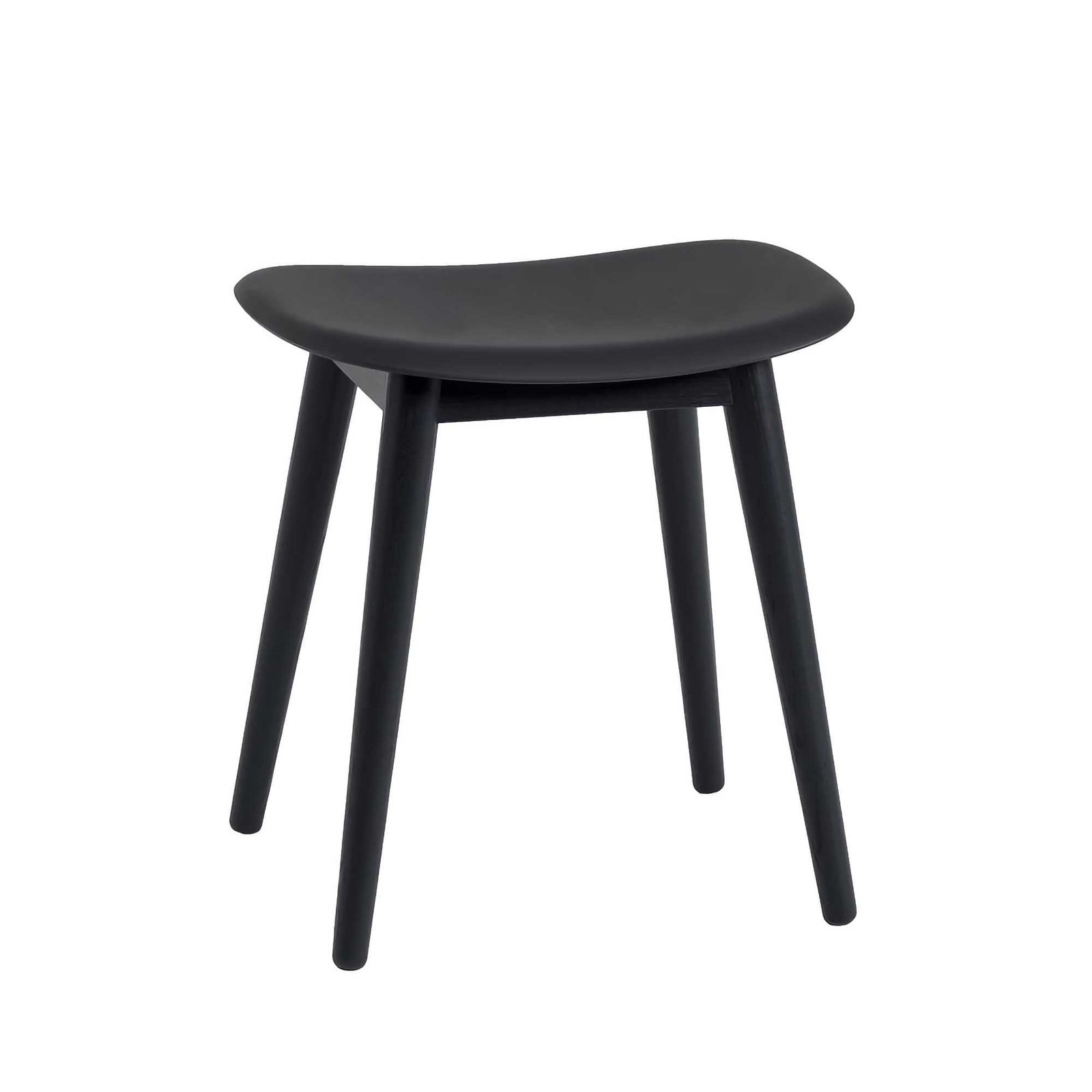 Muuto Fiber Stool Wood Base, black/black