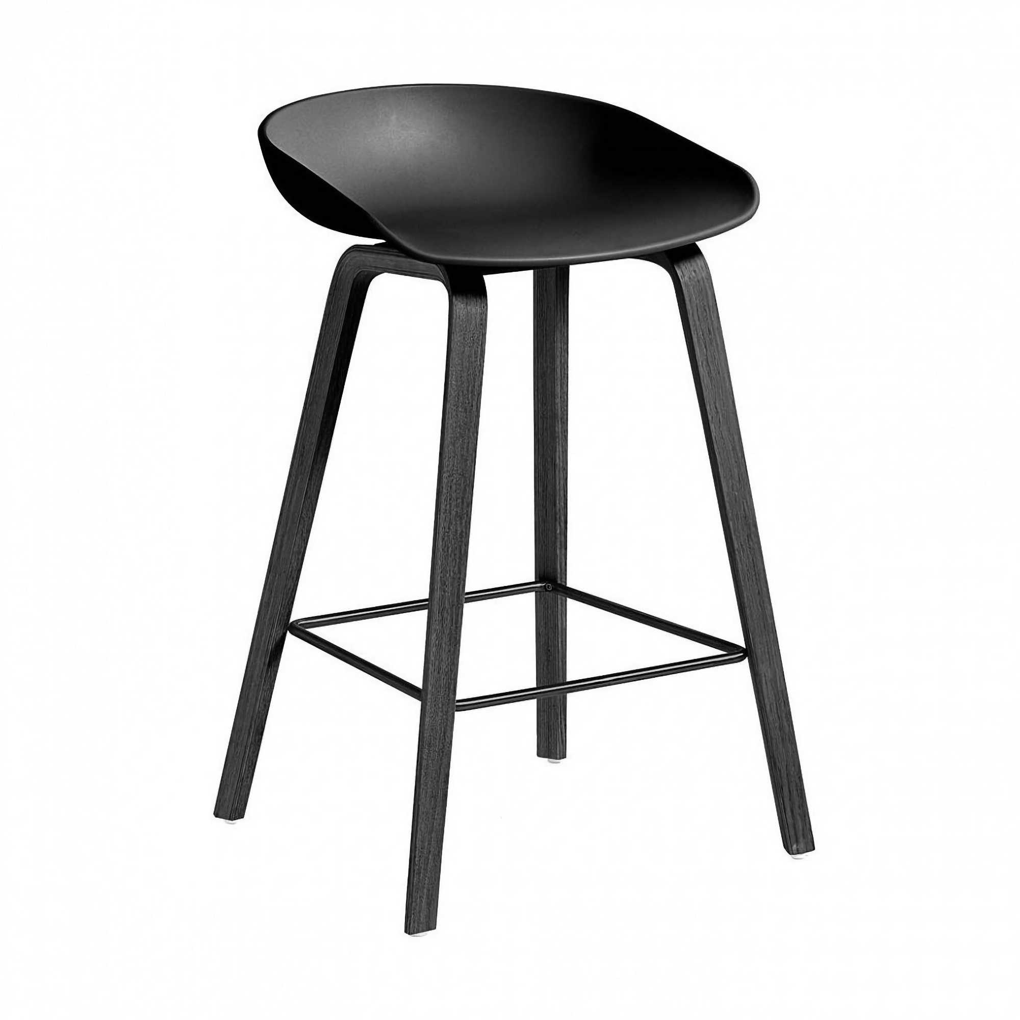 HAY AAS32 counter stool (65 cm), black/black stained oak