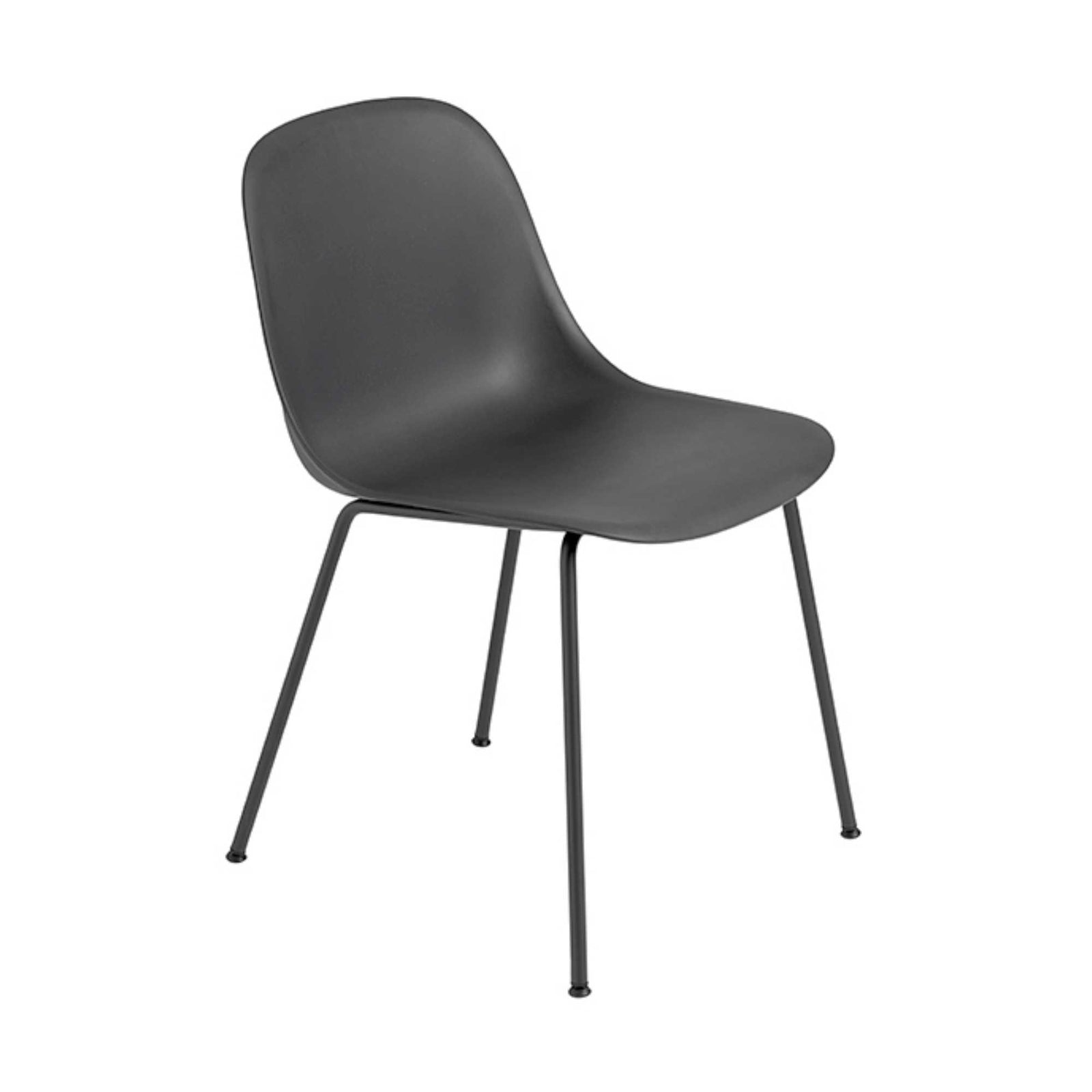 Muuto Fiber Tube Base side chair, black/black