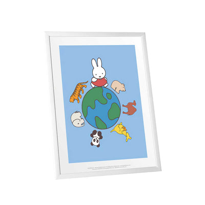 Star Editions Miffy Framed Print, globe (11x14")