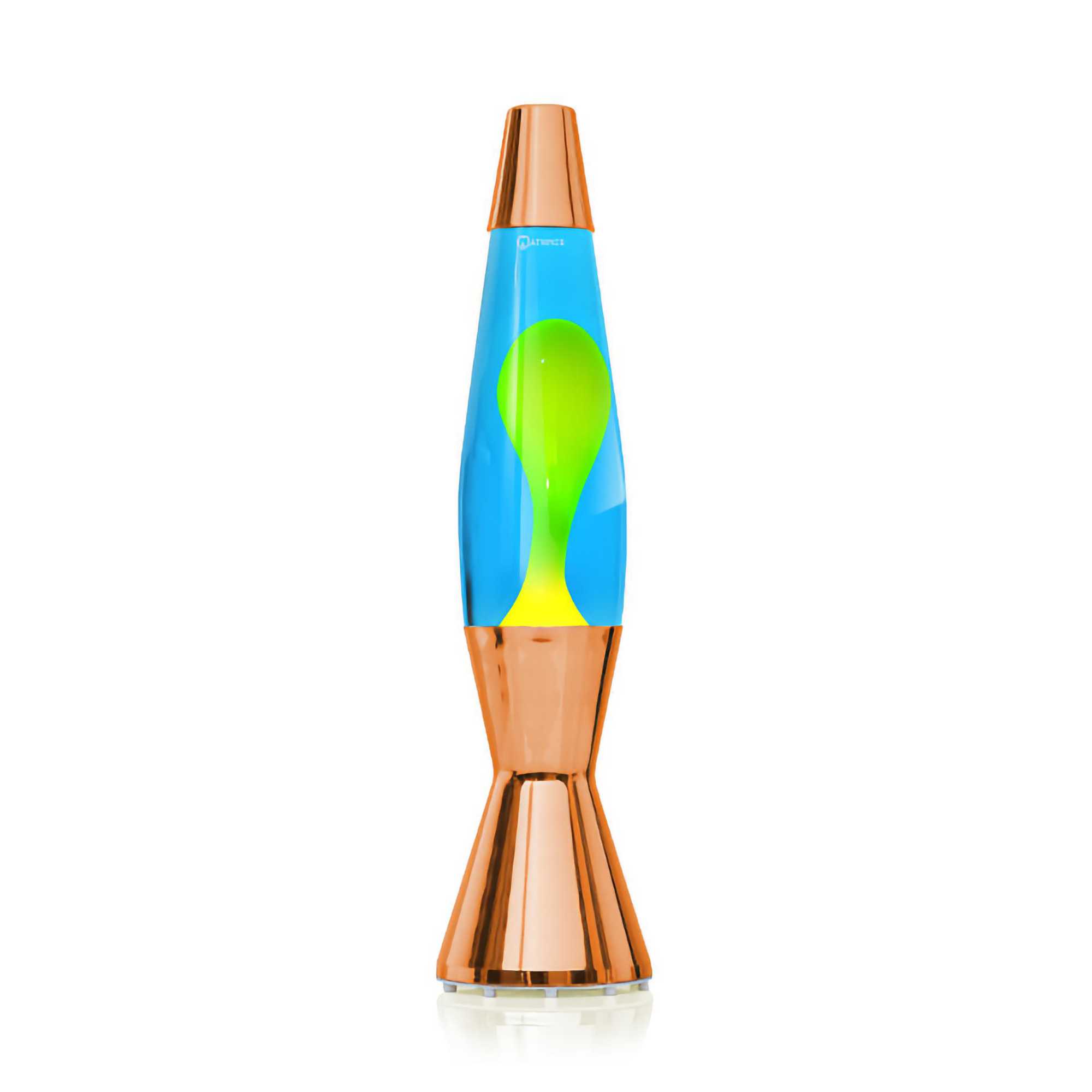 Mathmos Astro Baby Copper lave lamp, blue/yellow (41 cm)