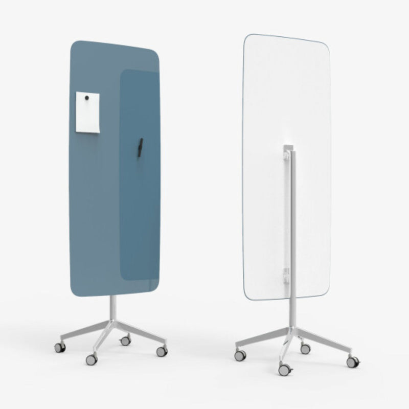 Lintex Flow Mobile Glassboard on a Polished Stand , Bold 330 (65x196 cm)