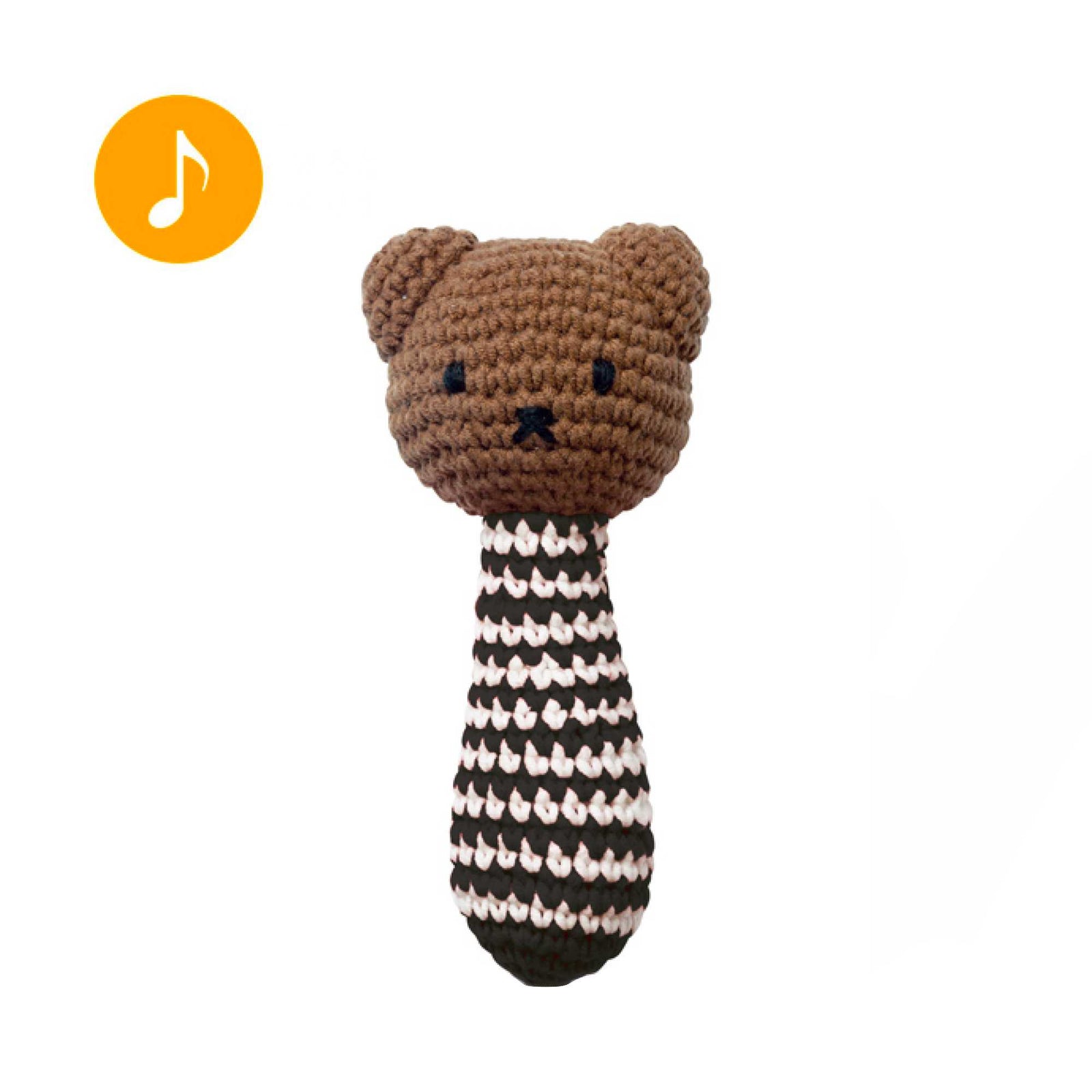 Just Dutch Boris handmade rattle, black striped