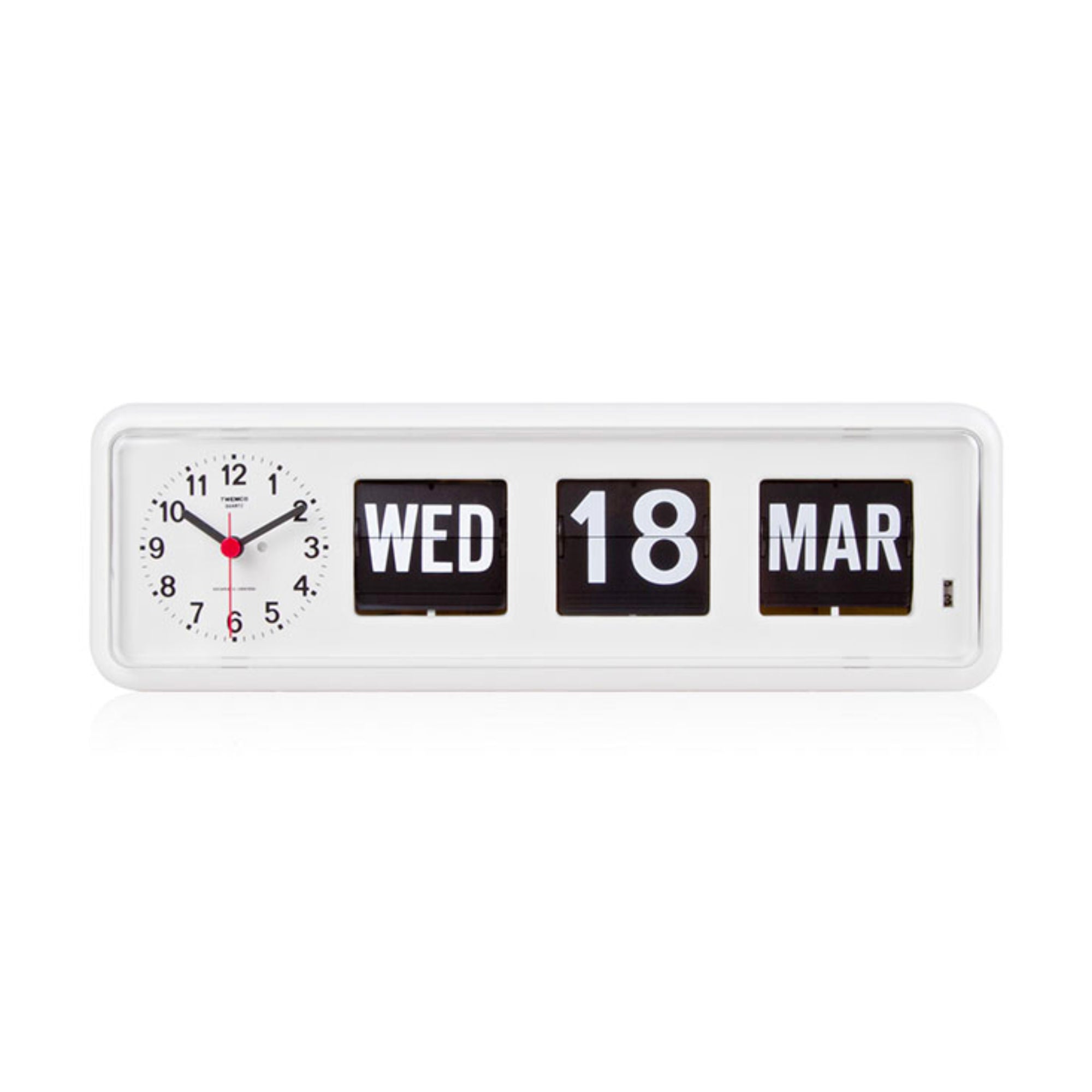 Twemco BQ-38 Perpetual Calendar Clock, white
