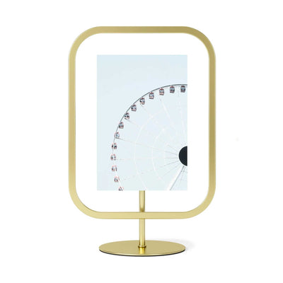 Umbra Infinity square picture frame, matte brass (4x6")