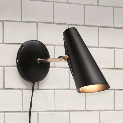Northern Birdy wall lamp, black/metallic