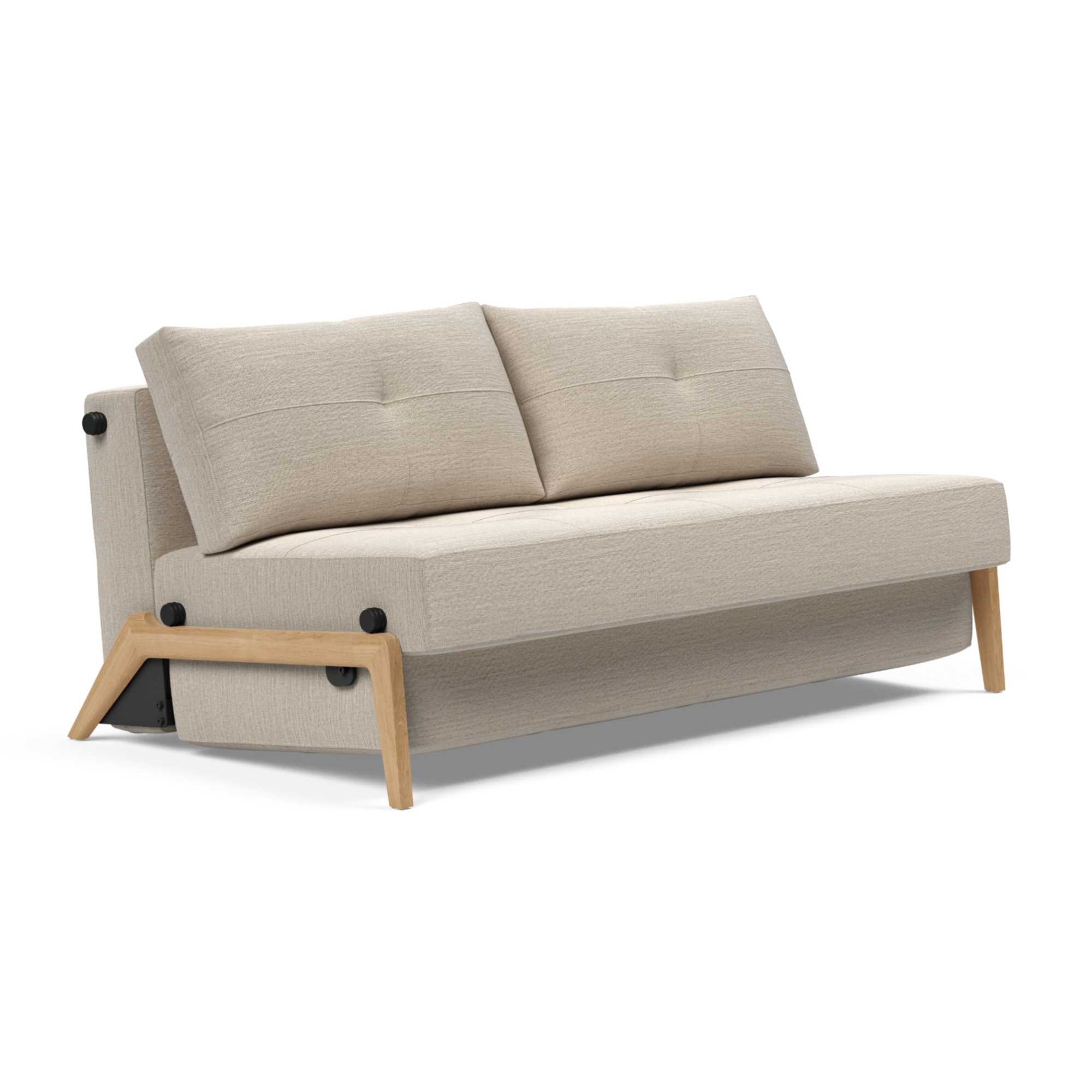 Innovation Living Cubed 160 Wood Sofa Bed, 612BlidaSandGrey w168xd98xh79cm