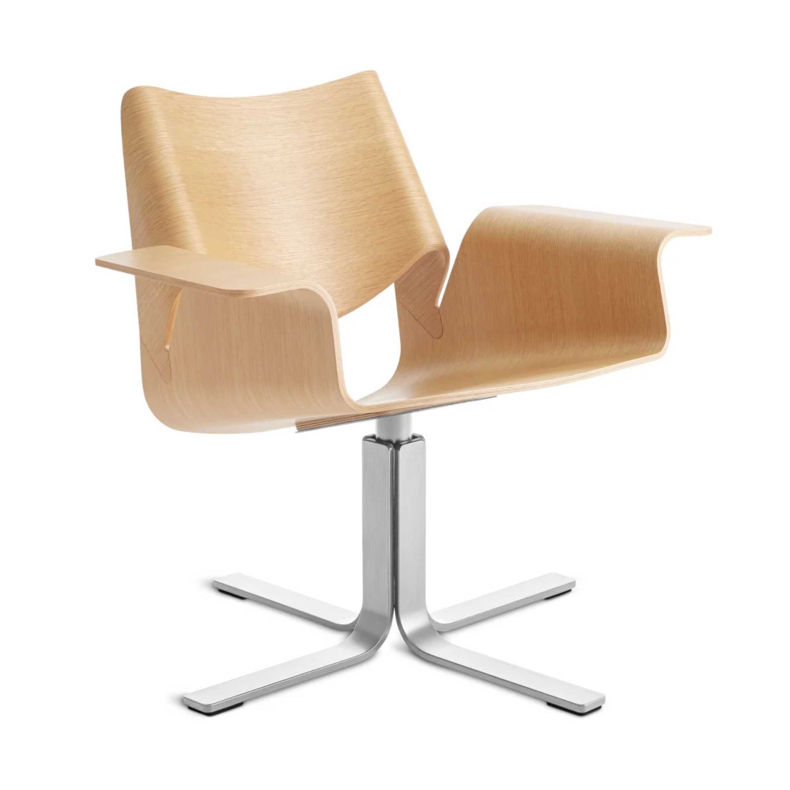 Blu Dot Buttercup lounge chair, white oak/ stainless steel