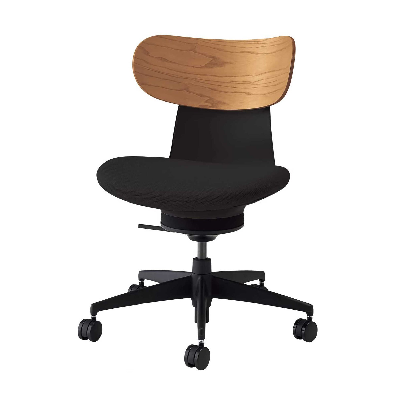 Kokuyo Inglife Office Chair Dark Plywood Back, black