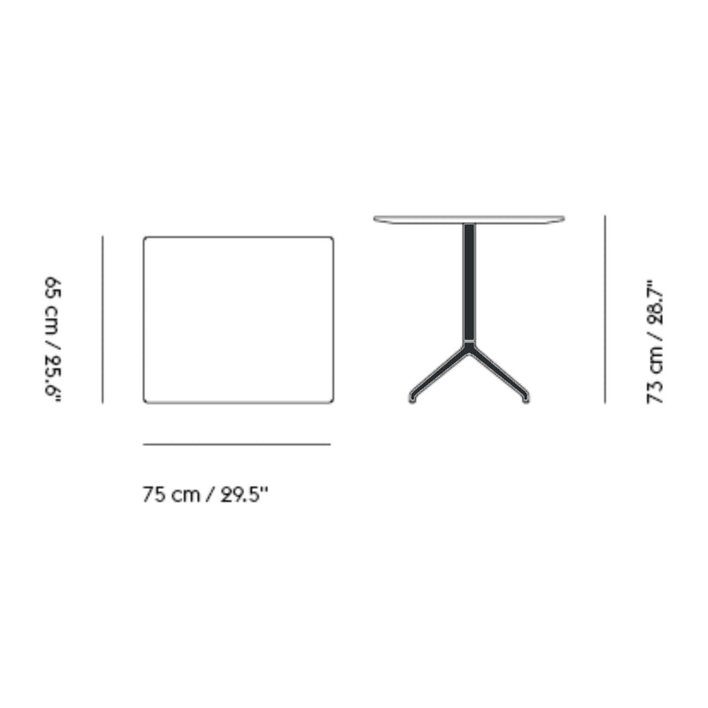 Muuto Still Cafe Table 75x65 h:73cm , White Nanolaminate/Black
