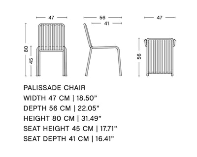 Hay Palissade chair, hot galvanised (outdoor)