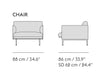 Muuto Outline Chair Black Base, Fiord151 w88xd86xh71cm