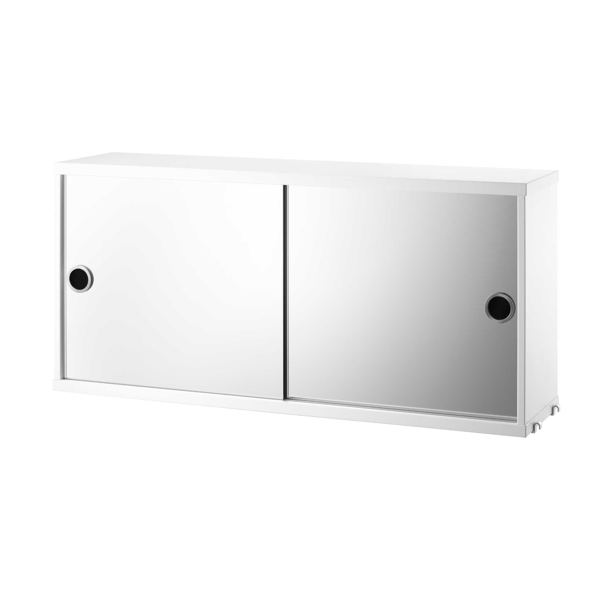 String Cabinet with Two Mirror Doors w78 x d20 x h37, white